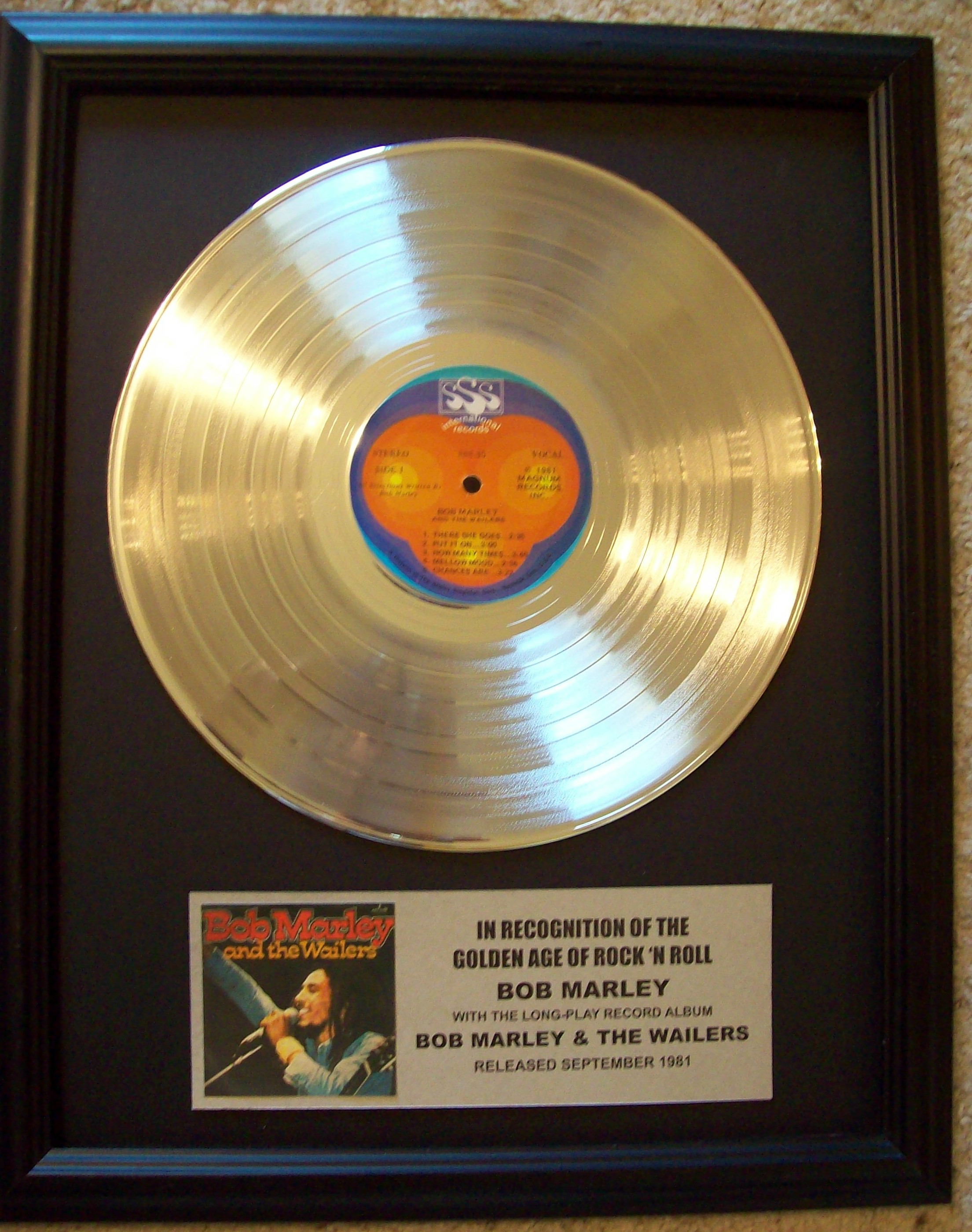 Image for Bob Marley and the Wailers Platinum Record