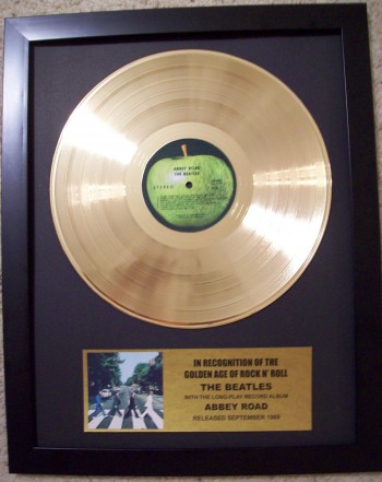 Image for Beatles "Abbey Road" Gold LP Record